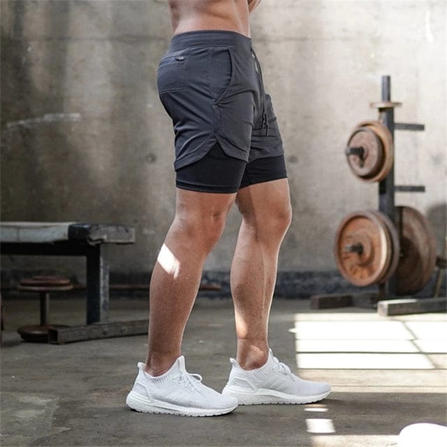 Camo Running Shorts Men 2 In 1 Double-deck Quick Dry GYM Sport Shorts Fitness Jogging Workout Shorts Men Sports Short Pants
