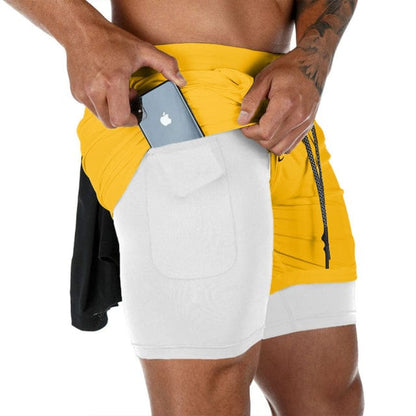 Camo Running Shorts Men 2 In 1 Double-deck Quick Dry GYM Sport Shorts Fitness Jogging Workout Shorts Men Sports Short Pants
