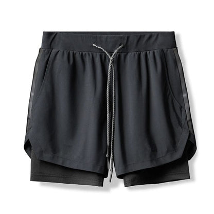 Camo Running Shorts Men 2 In 1 Double-deck Quick Dry GYM Sport Shorts Fitness Jogging Workout Shorts Men Sports Short Pants
