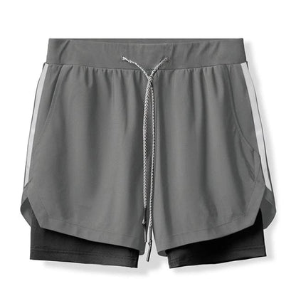 Camo Running Shorts Men 2 In 1 Double-deck Quick Dry GYM Sport Shorts Fitness Jogging Workout Shorts Men Sports Short Pants