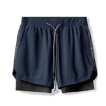 Camo Running Shorts Men 2 In 1 Double-deck Quick Dry GYM Sport Shorts Fitness Jogging Workout Shorts Men Sports Short Pants