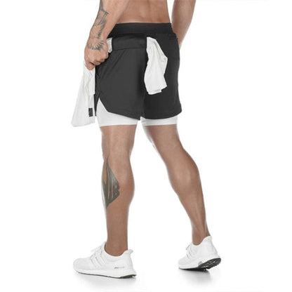 Camo Running Shorts Men 2 In 1 Double-deck Quick Dry GYM Sport Shorts Fitness Jogging Workout Shorts Men Sports Short Pants