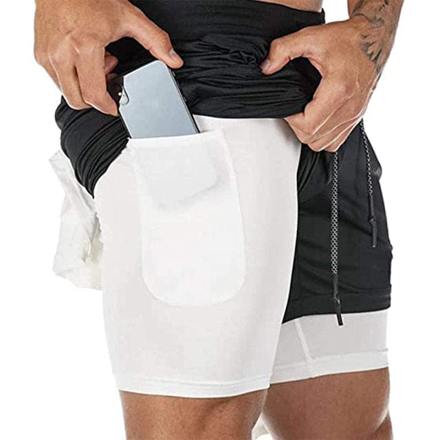 Running Shorts Men Fitness Gym Training Sports Shorts Quick Dry Workout Gym Sport Jogging Double Deck Summer Men Shorts