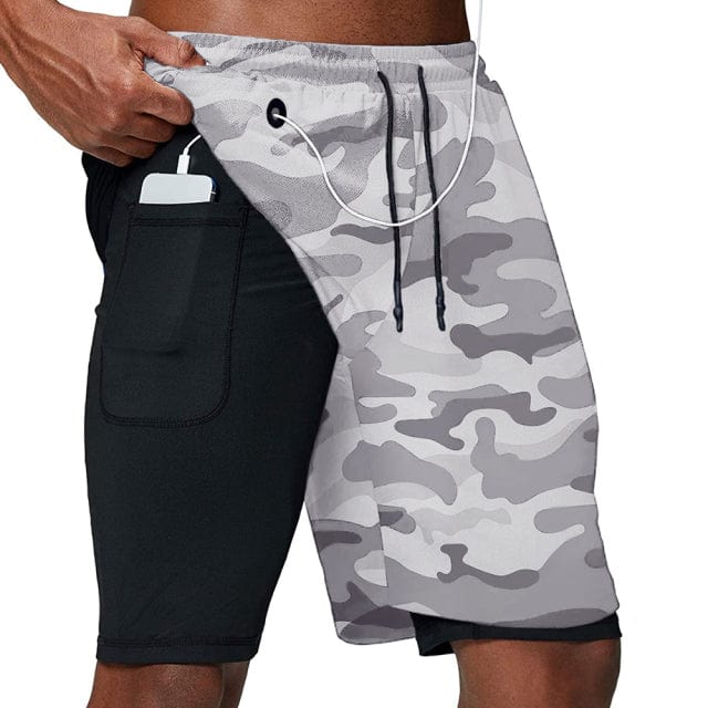 Running Shorts Men Fitness Gym Training Sports Shorts Quick Dry Workout Gym Sport Jogging Double Deck Summer Men Shorts