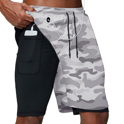 Running Shorts Men Fitness Gym Training Sports Shorts Quick Dry Workout Gym Sport Jogging Double Deck Summer Men Shorts