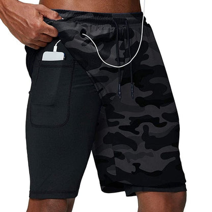 Running Shorts Men Fitness Gym Training Sports Shorts Quick Dry Workout Gym Sport Jogging Double Deck Summer Men Shorts