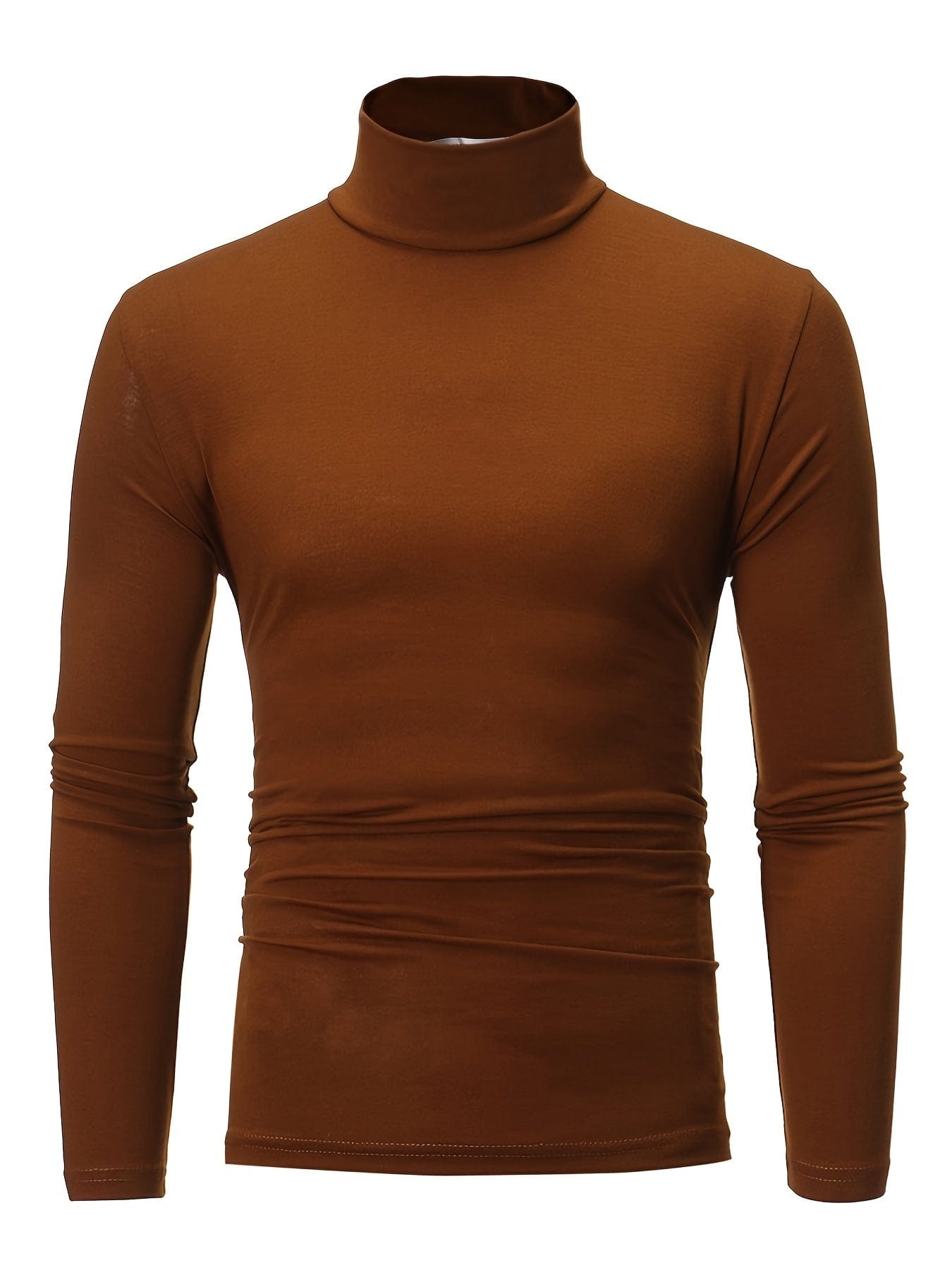 Close-Fitting And Thin, Men's Casual Long Sleeve Turtleneck Base Layer Shirt