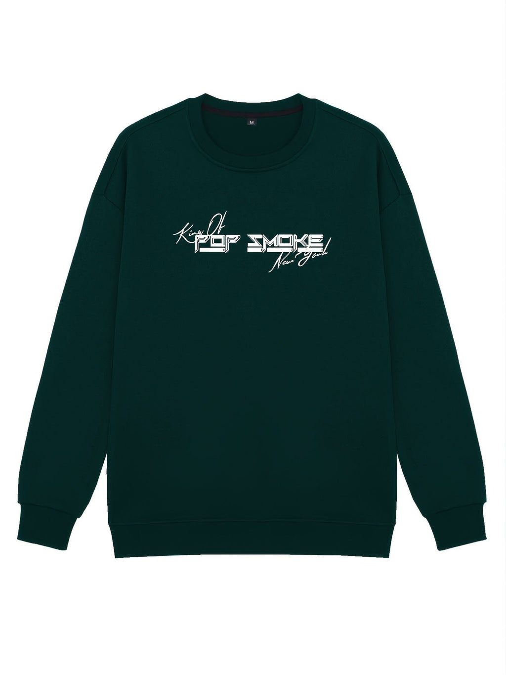 Men's Vintage Fleece V Letter Graphic Print Round Neck Pullover Sweatshirt
