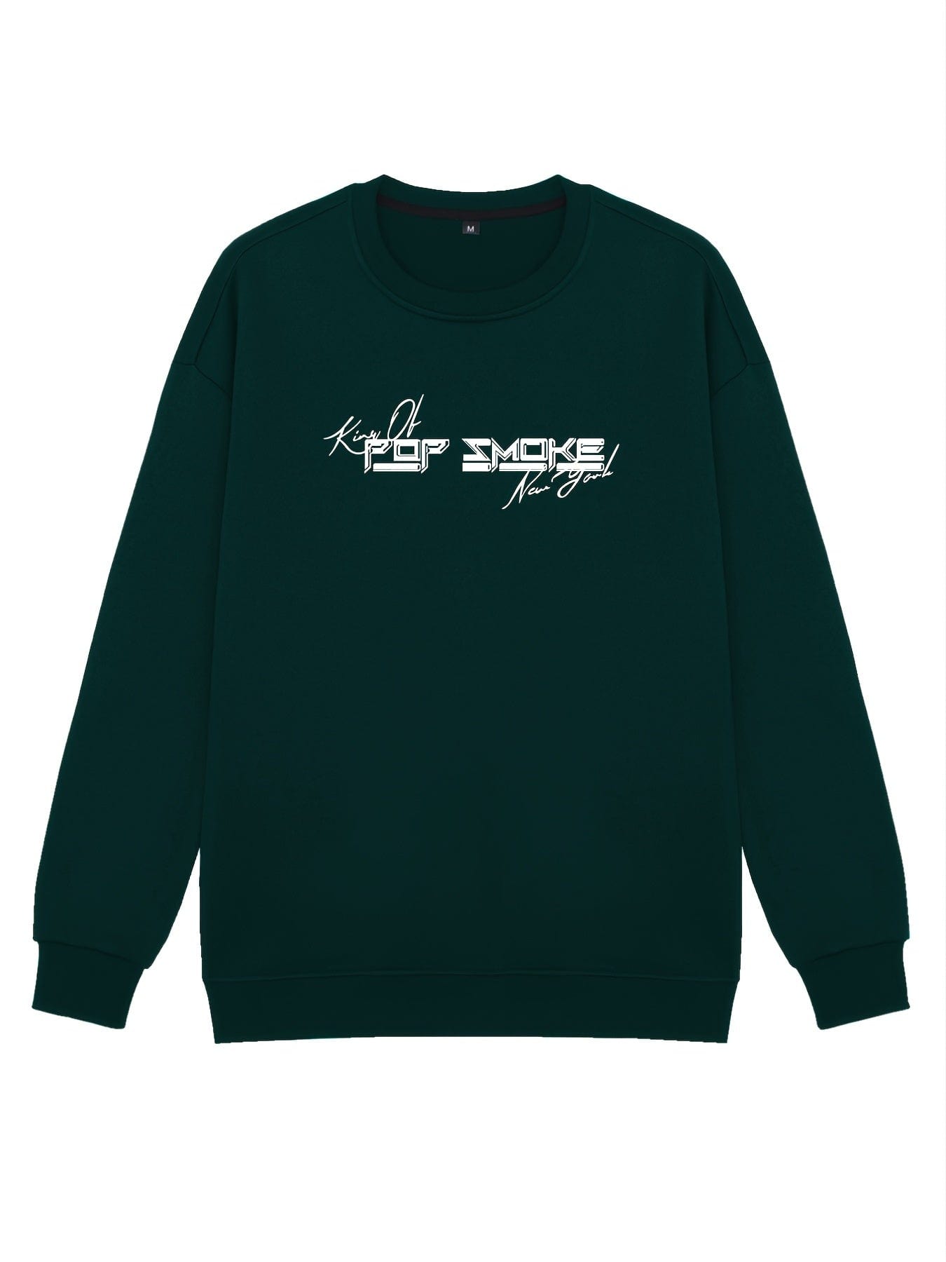 Men's Vintage Fleece V Letter Graphic Print Round Neck Pullover Sweatshirt