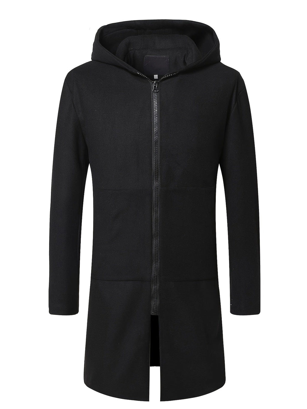 Men's Zip Winter Long Trench Coat Classic Hooded Jacket Top Coat