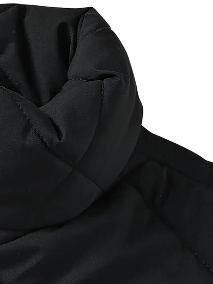 Small Size & Order Size Up Men's Solid Stand Collar Jacket, Streetwear Warm Thick Autumn Winter Cotton-padded Jacket Coat