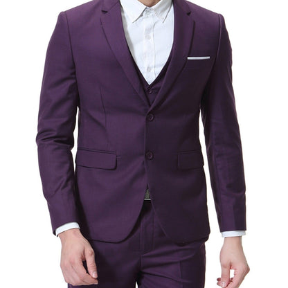 New Men's Two-button Business Casual Suit Three-piece Suit