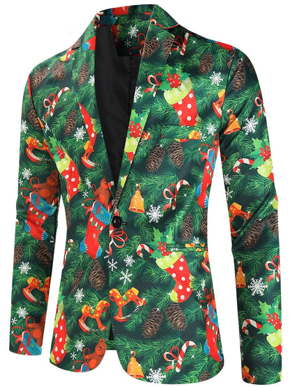 Holiday Men's Suit And Pants Sold Separately With Ugly Christmas Printed