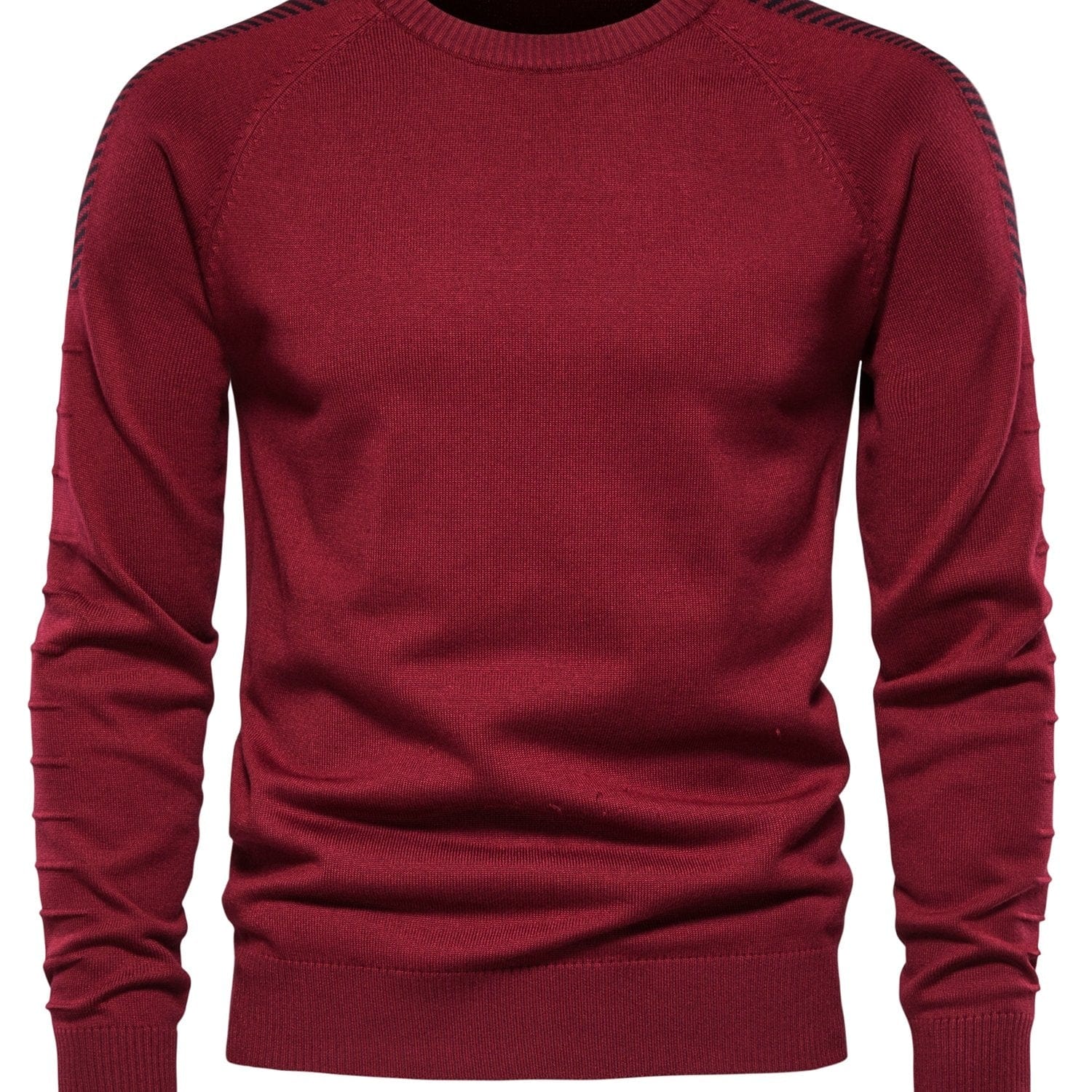 Spliced Drop Sleeve Sweater Men Casual O-neck Slim Fit