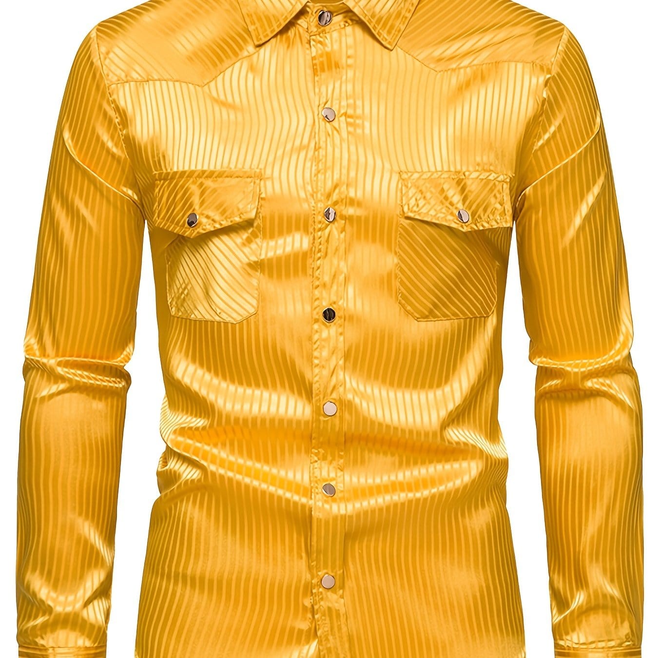 Men's Bright Stripe Two Pocket Long Sleeve Shirt