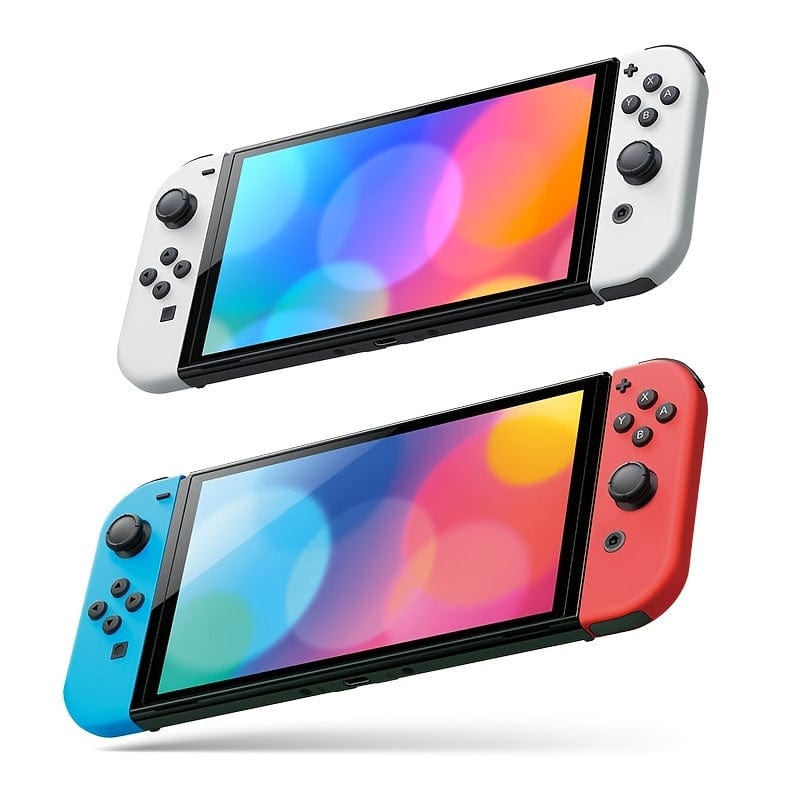 Set Nintendo Switch OLED Model Alb/Albastru Neon/Roșu Neon, versiune japoneză, Consolă de jocuri Home TV