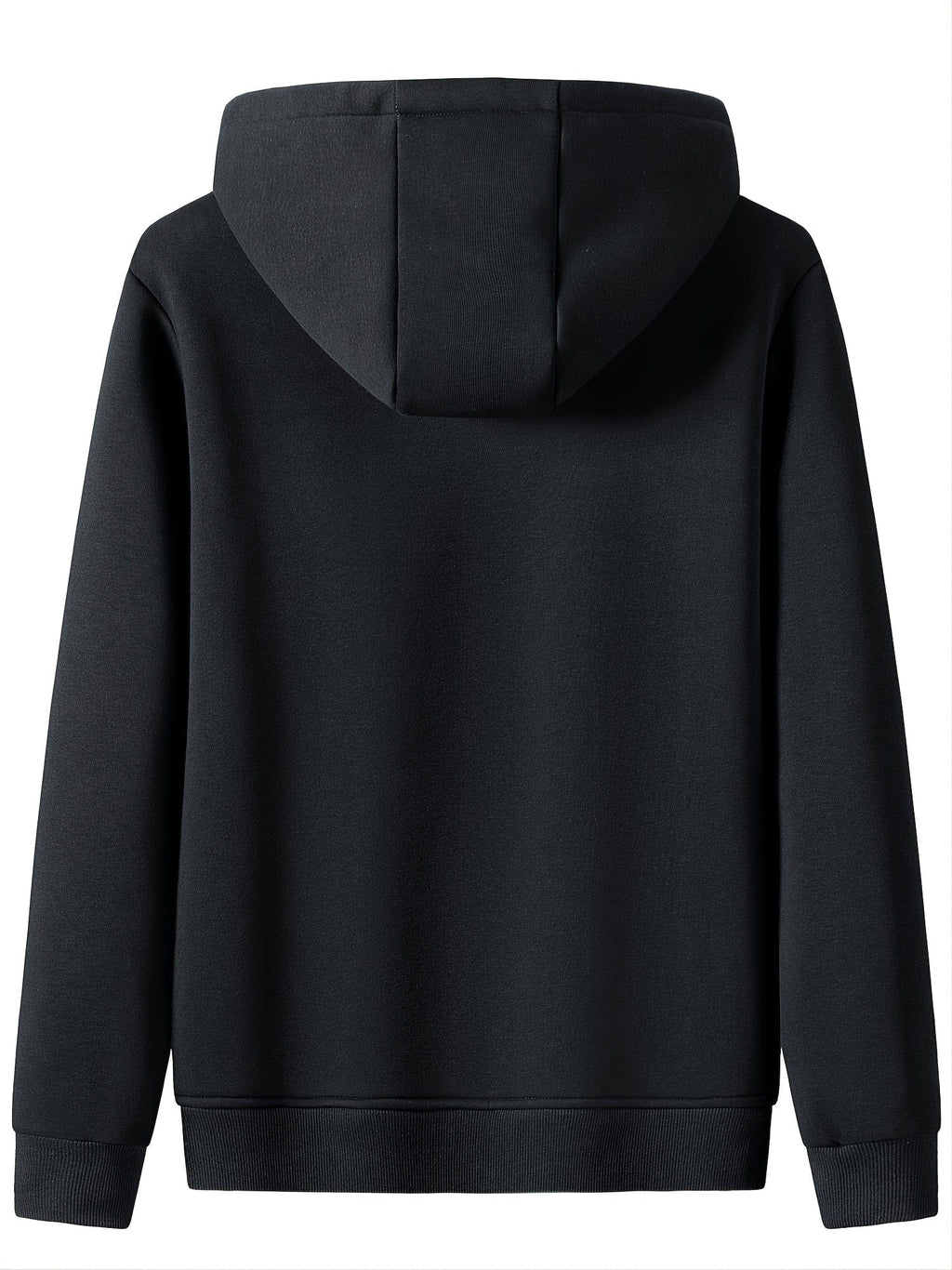 Men's Casual Fleece Thermal Drawstrings Hooded Jacket With Zipper For Winter