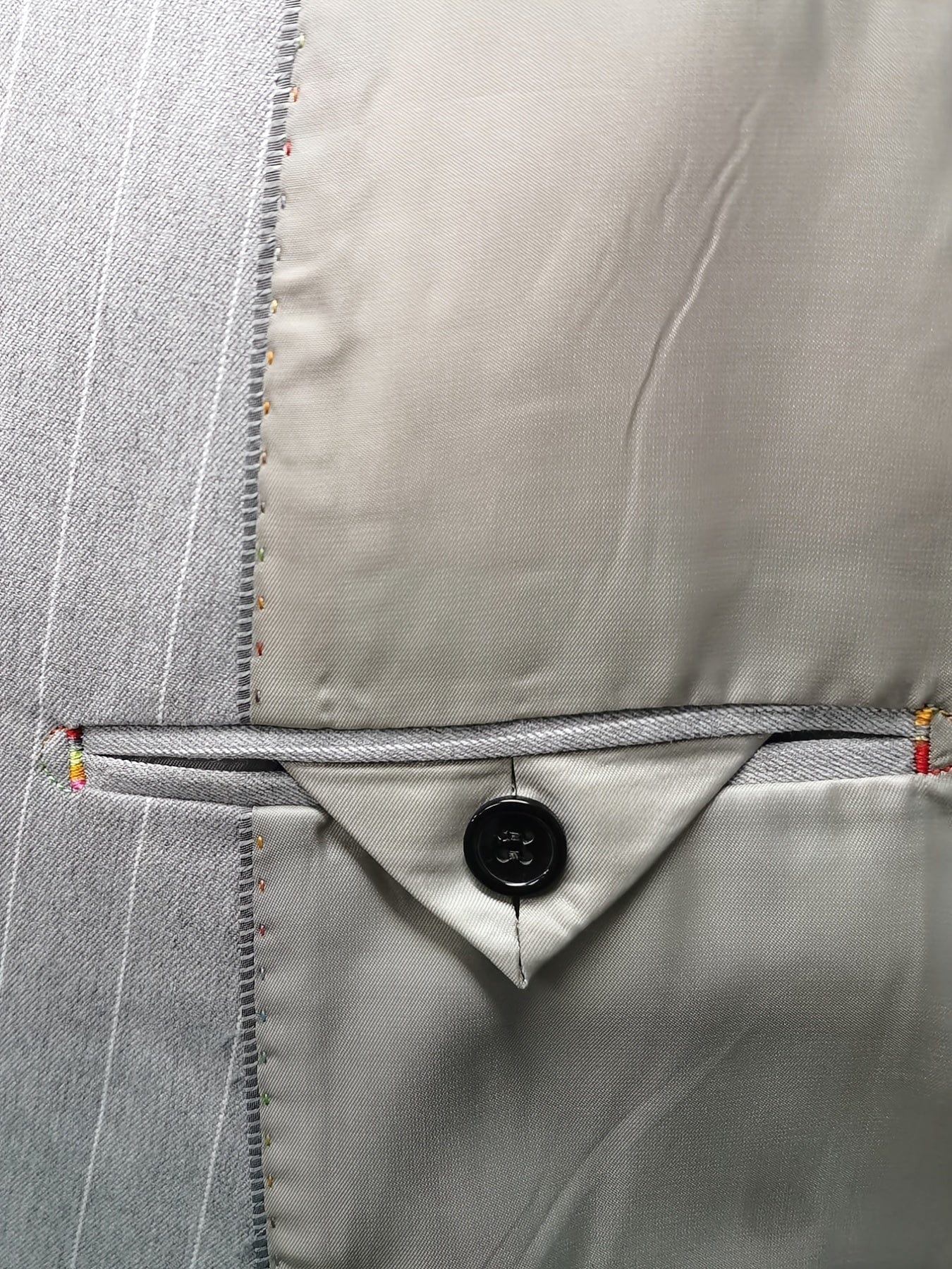 Small Size & Order Size Up, Men's Casual Striped Light Gray Suit