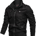 Men's Casual Stand-up Collar Jacket With Multi Pockets