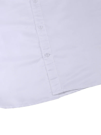 Thin Material, One Size Smaller, Business Button Up Shirt Solid Color Men's Long Sleeve Shirt Christmas Gifts
