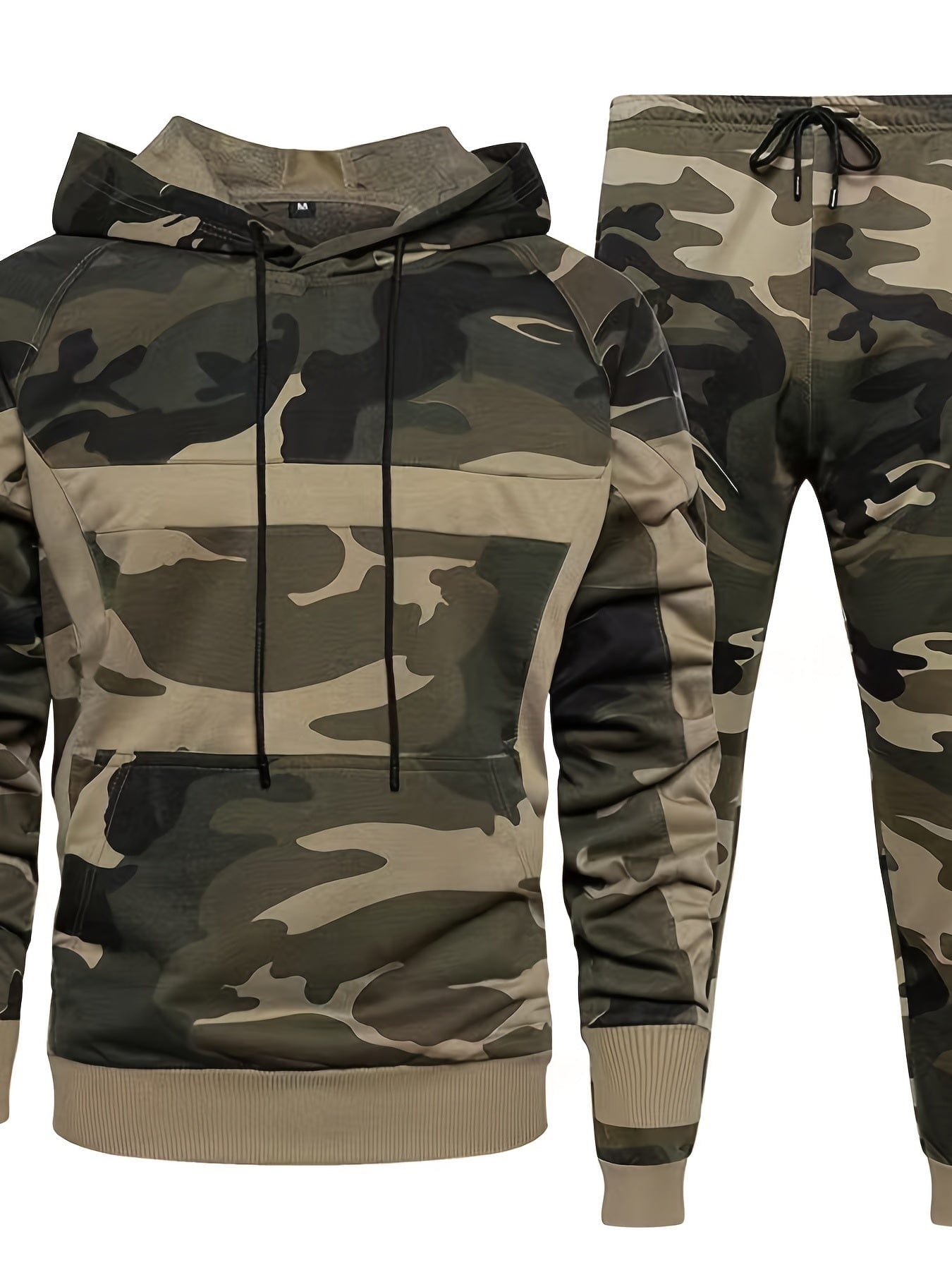 Men's Sports Suits, Camouflage Hooded, Jogging Sweatpants Suit, New Autumn And Winter