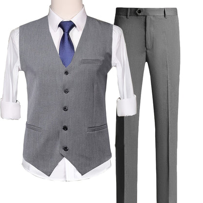 New Men's Casual Suit Set, Trend Fashion Business Groom Wedding Dress Suit Set