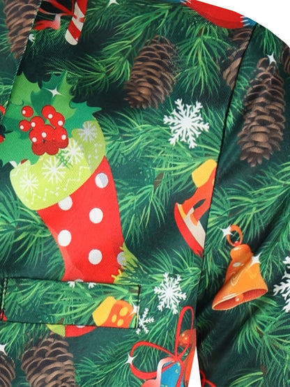 Holiday Men's Suit And Pants Sold Separately With Ugly Christmas Printed