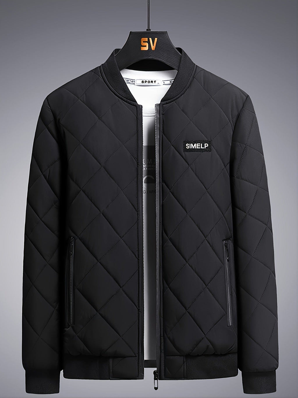 Autumn&Winter New Men's Casual Loose Fashionable Black Stand Collar Long Sleeves Fleece Warm Cotton Coat