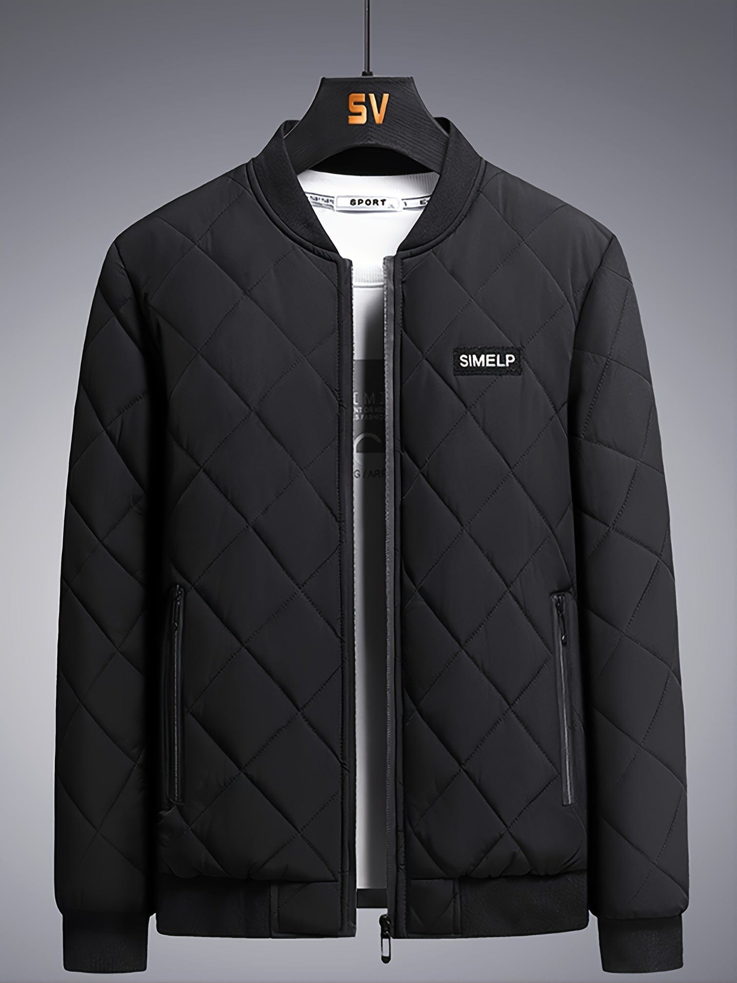 Autumn&Winter New Men's Casual Loose Fashionable Black Stand Collar Long Sleeves Fleece Warm Cotton Coat