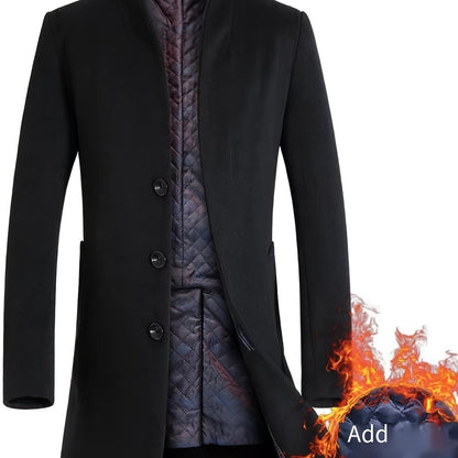 Men's Woolen Business Jacket Fashion Slim Fit Mid-length Woolen Coat For Autumn/Winter Best Sellers
