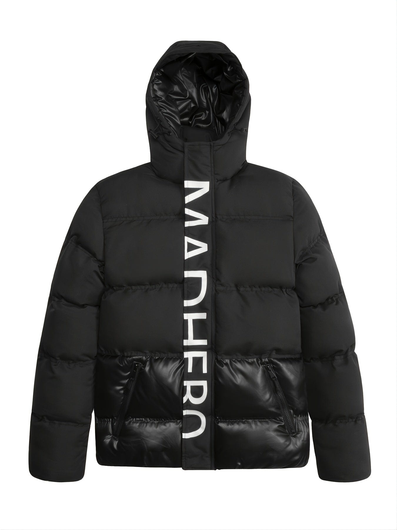 Men's New Cotton Coat Hooded Printed Puffer Winter Coat