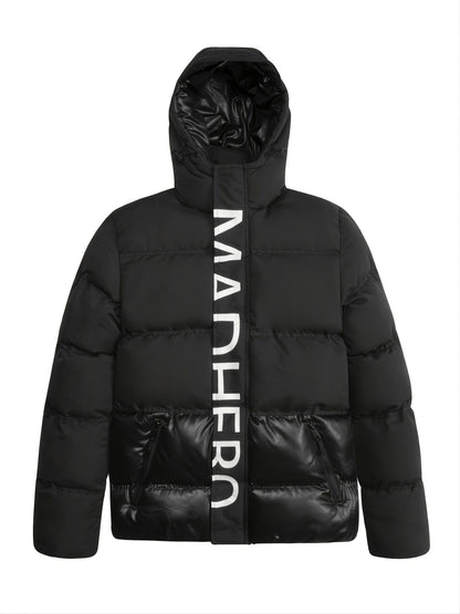 Men's New Cotton Coat Hooded Printed Puffer Winter Coat