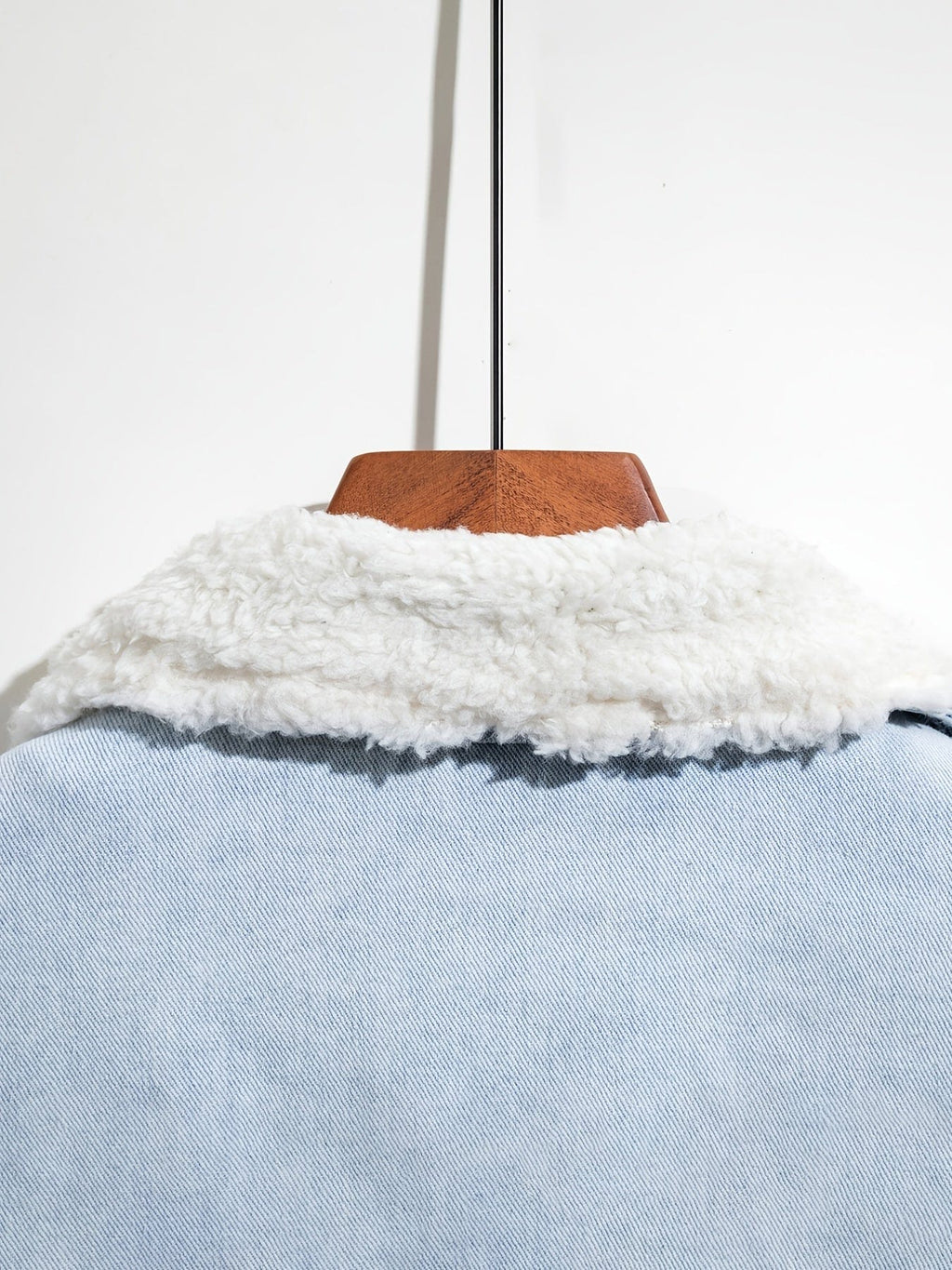 Men's Washed Fashion Fur Collar Slim Denim Jacket