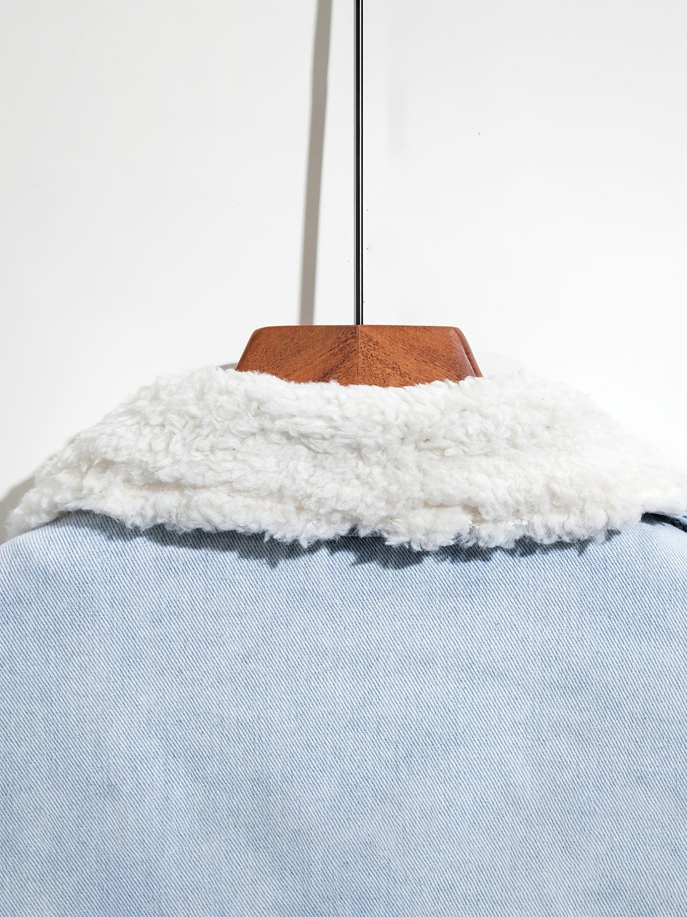 Men's Washed Fashion Fur Collar Slim Denim Jacket
