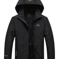 Men's Waterproof Hooded Windbreaker, Zip Up Lightweight Outerwear For Hiking Travel Outdoor, Unisex Clothes
