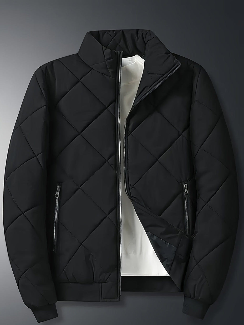 Small Size & Order Size Up Men's Solid Stand Collar Jacket, Streetwear Warm Thick Autumn Winter Cotton-padded Jacket Coat