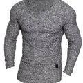 Men's Casual Skinny Solid Striped Long Sleeve T-shirt For Outdoor Sports Running Training