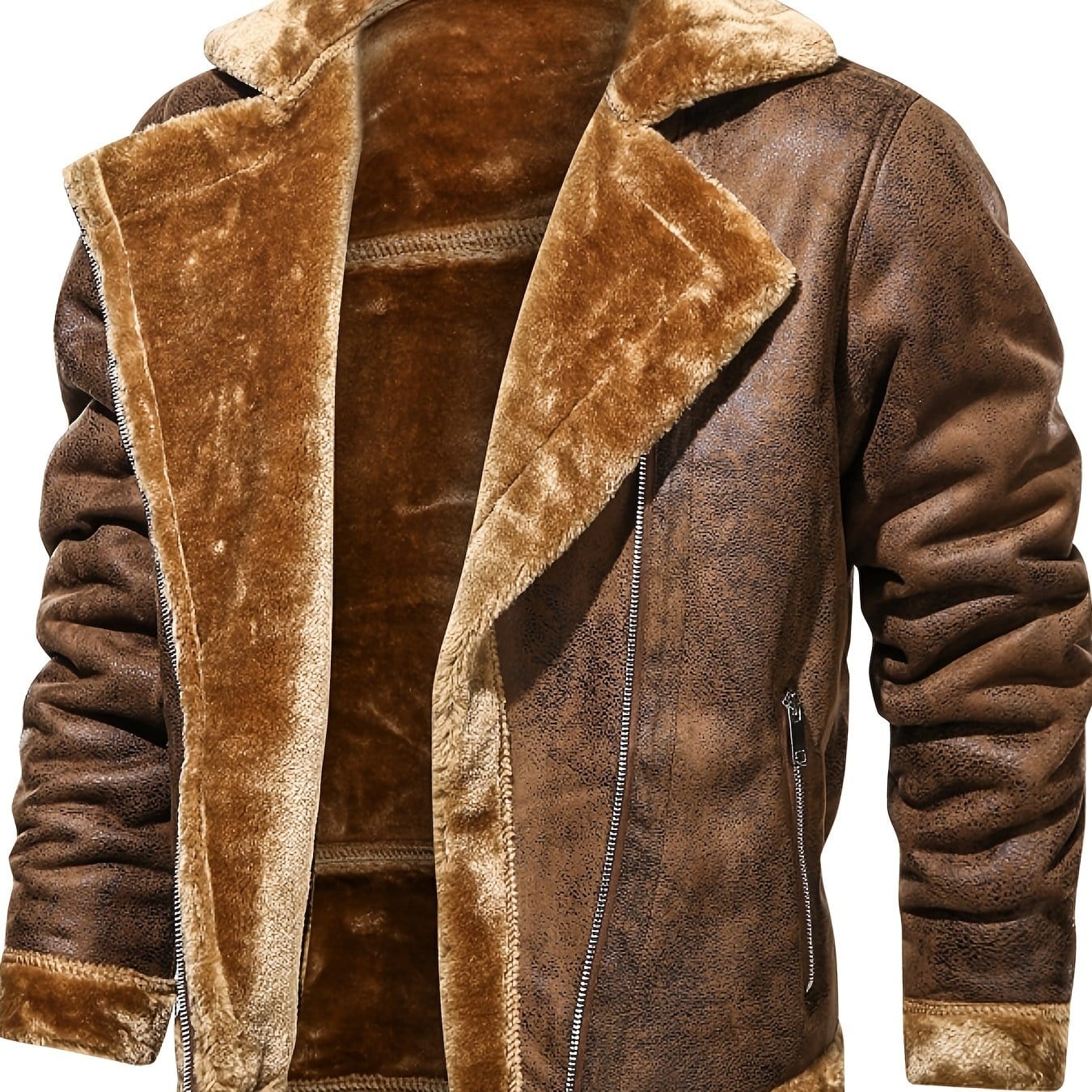 Men's Fur And Fur Slim Suede Jacket