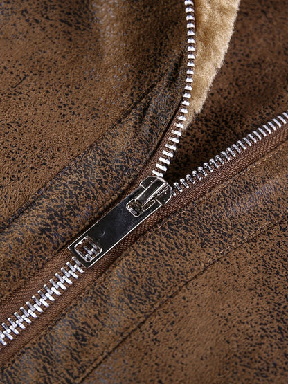Men's Fur And Fur Slim Suede Jacket