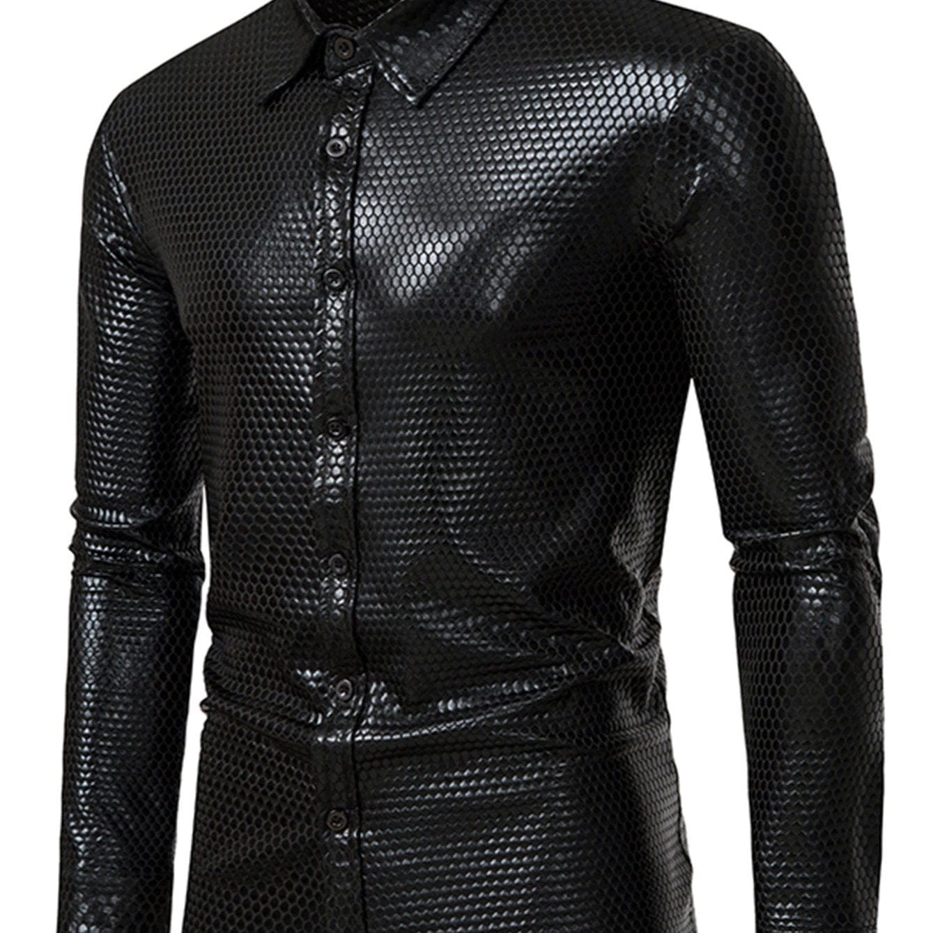 Men's Gold Print Long Sleeve Shirt