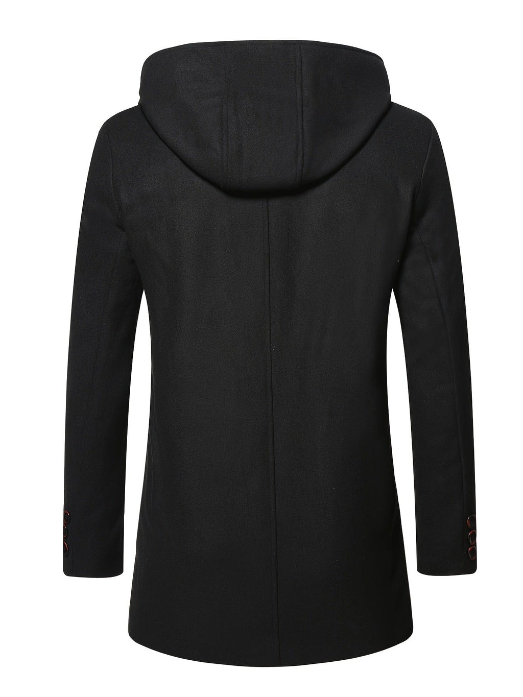 Men's Wool Coat Winter Long Trench Coat Classic Hooded Jacket Top Coat