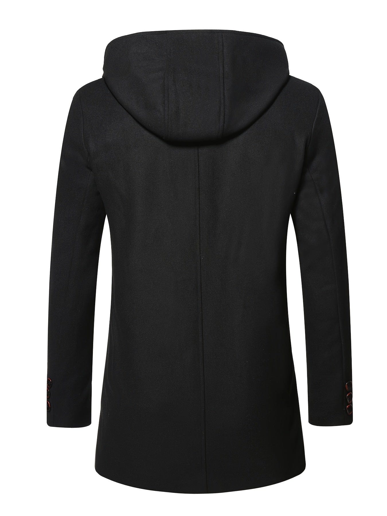 Men's Wool Coat Winter Long Trench Coat Classic Hooded Jacket Top Coat