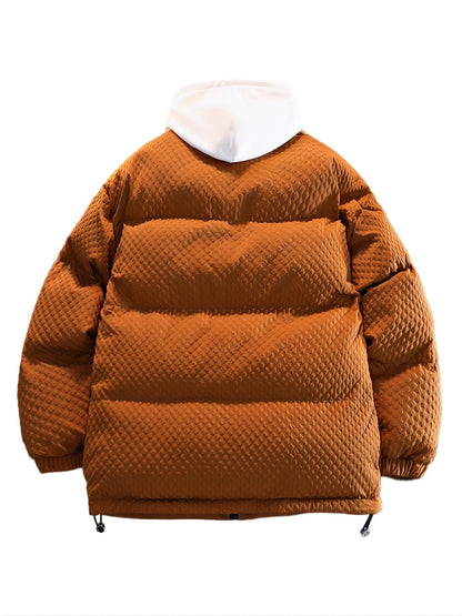 Fake Two Piece Coat Men's Winter New Hooded Warm Cotton-padded Jacket Gifts