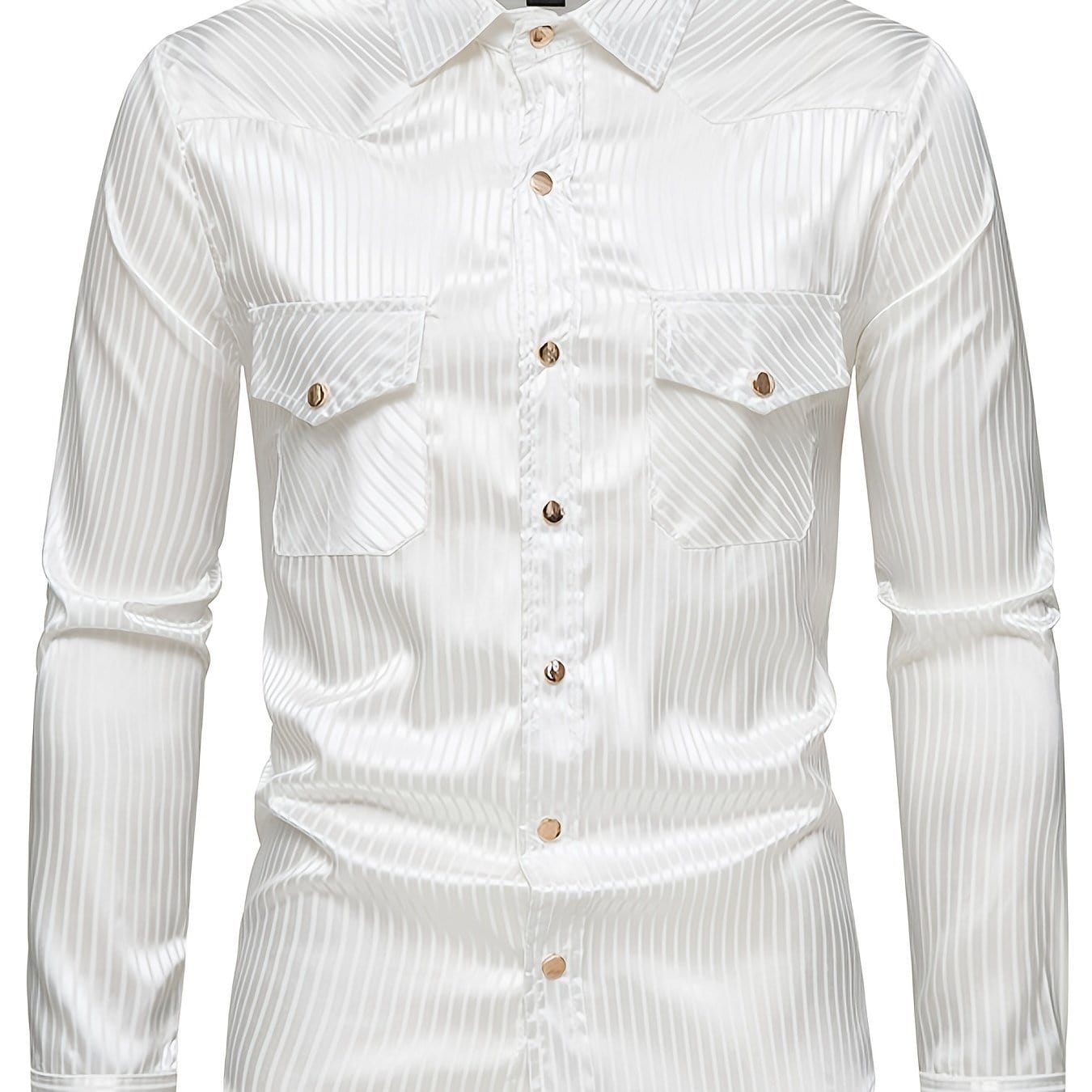 Men's Bright Stripe Two Pocket Long Sleeve Shirt