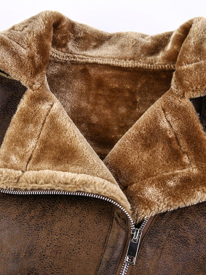 Men's Fur And Fur Slim Suede Jacket