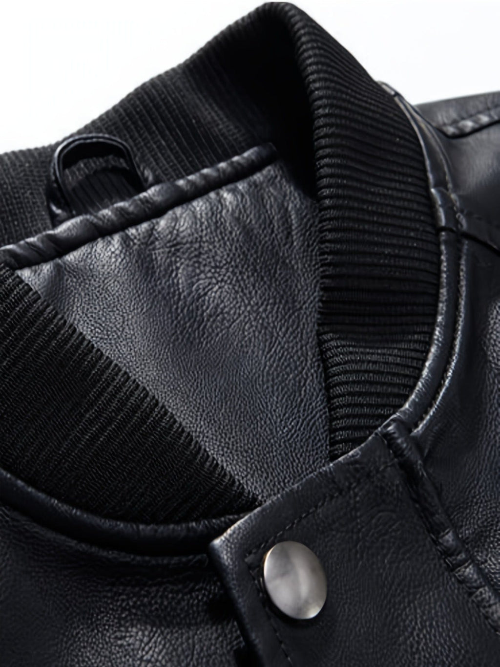 Men's Stand Collar Pu Leather Coat, Baseball Modern Jacket, Casual Long Sleeve Motorcycle Outwear Jacket