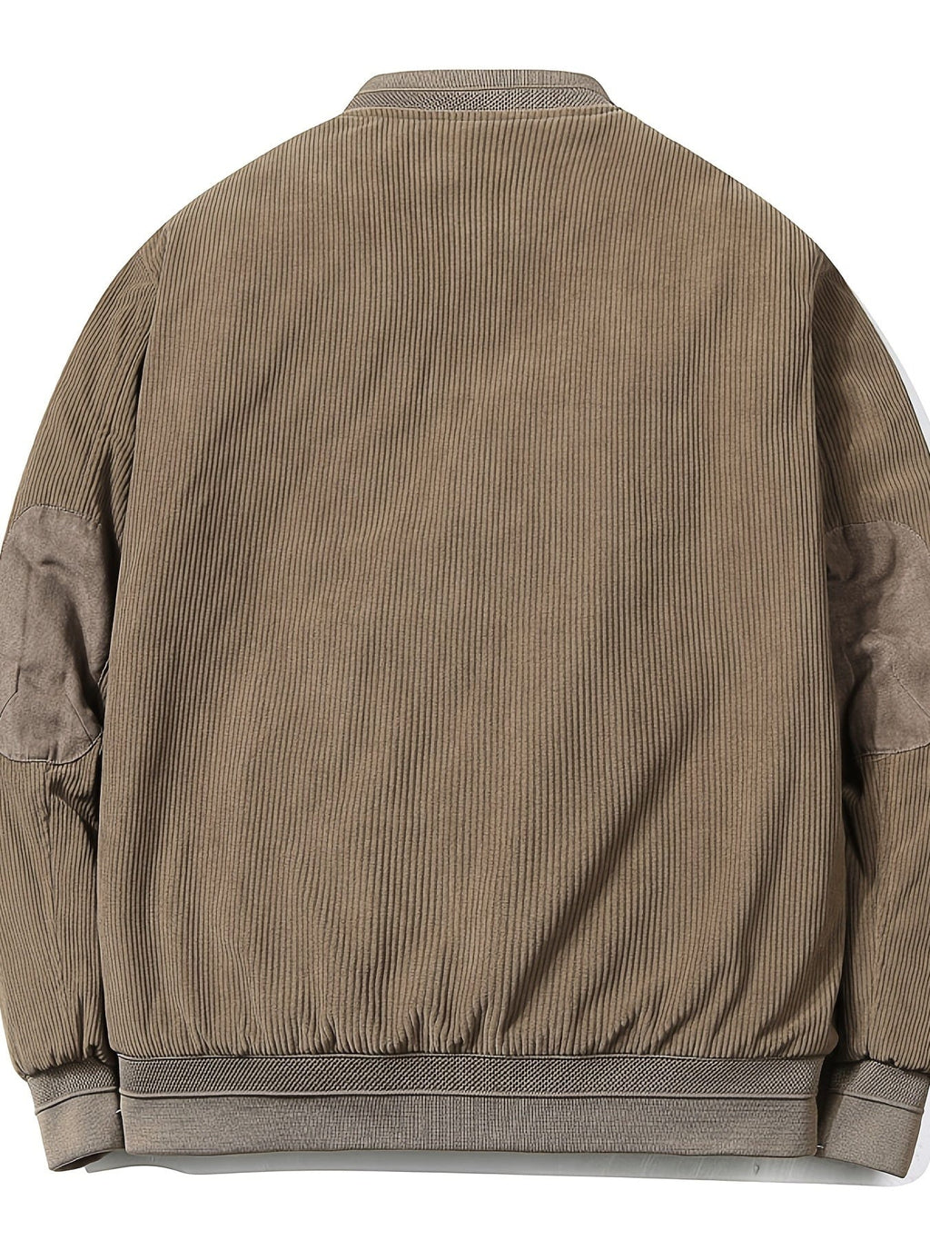 Men's Patched Detail Corduroy Bomber Jacket For Winter