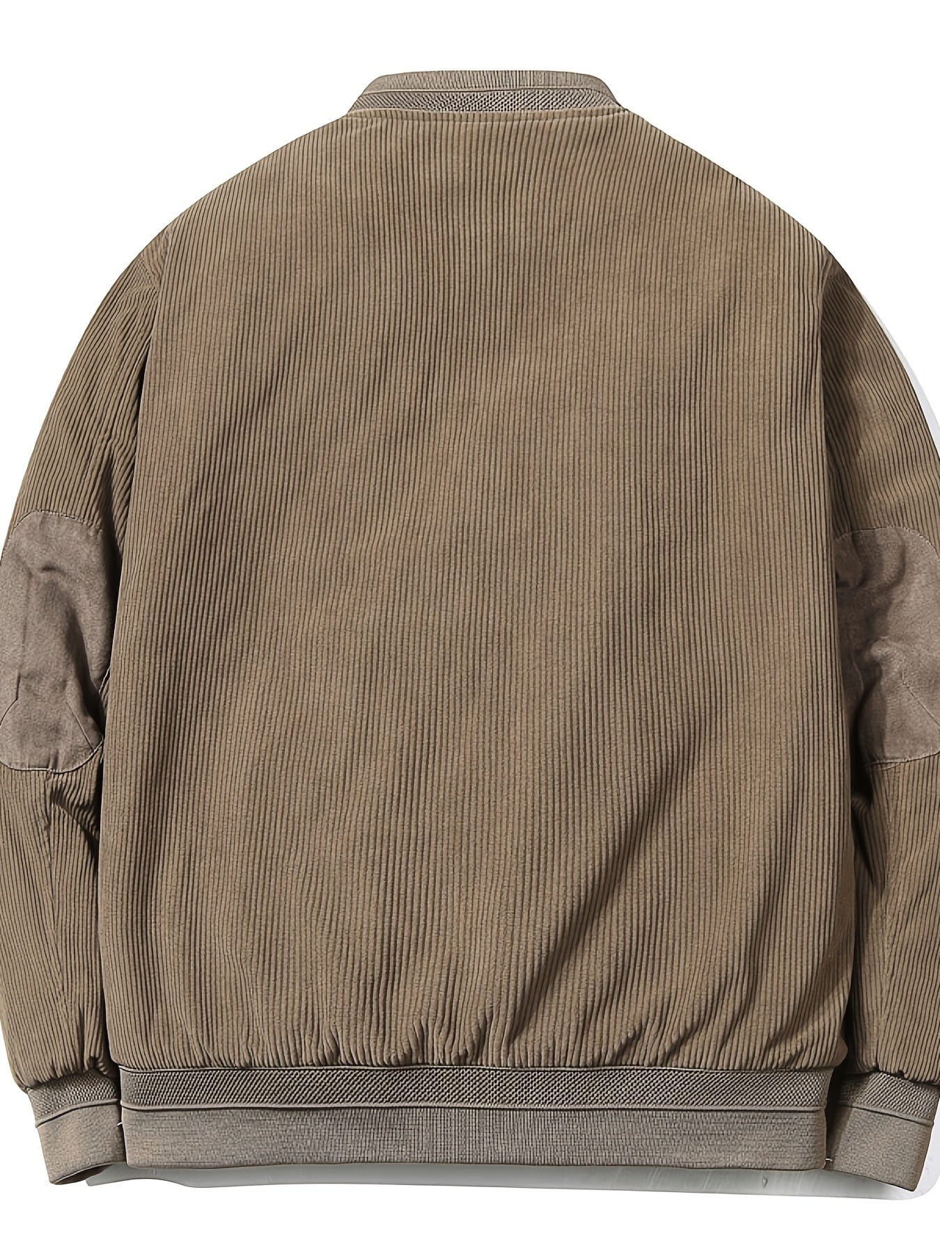 Men's Patched Detail Corduroy Bomber Jacket For Winter