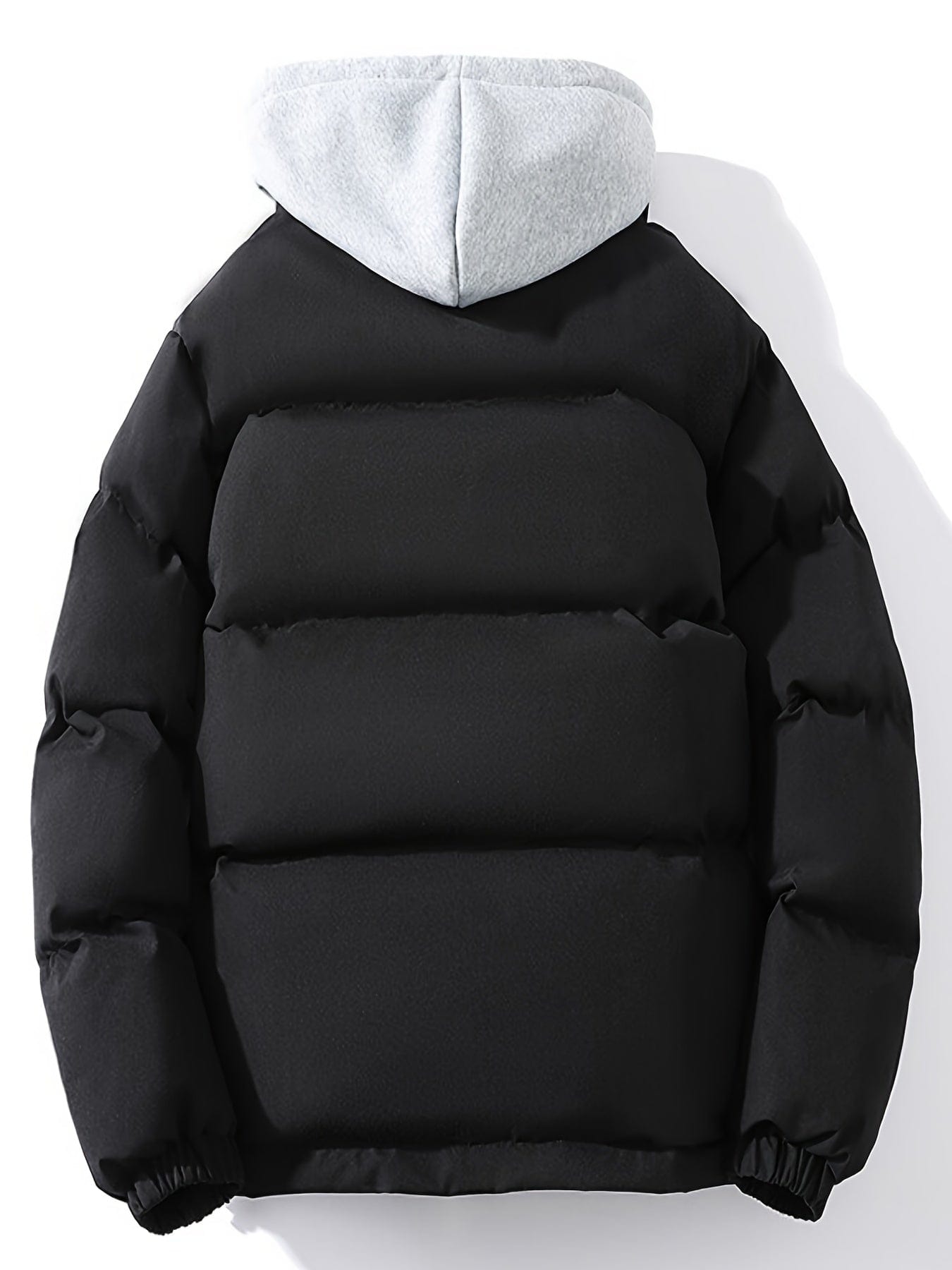 Men's Thick Winter Hooded Parka Jacket, Casual Solid Zip Warm Loose Cotton-padded Jacket Coat