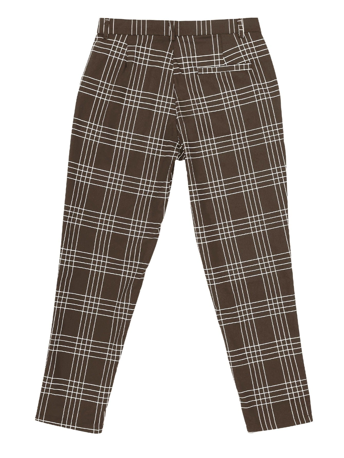 Men's Chino Plaid Casual Long Pants, Formal Business Pants Slim Fit Lattice Plaid Trousers